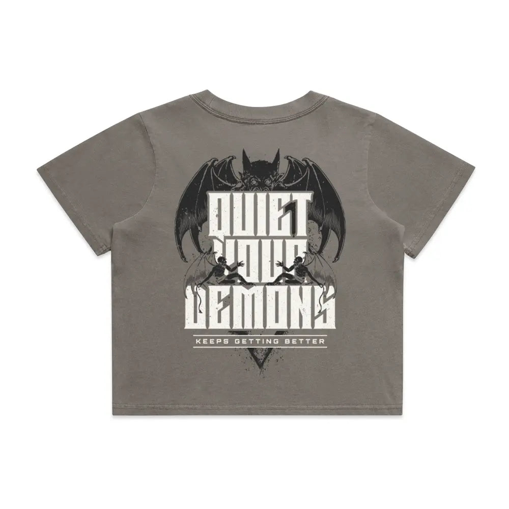 Womens Quiet Your Demons Crop Top